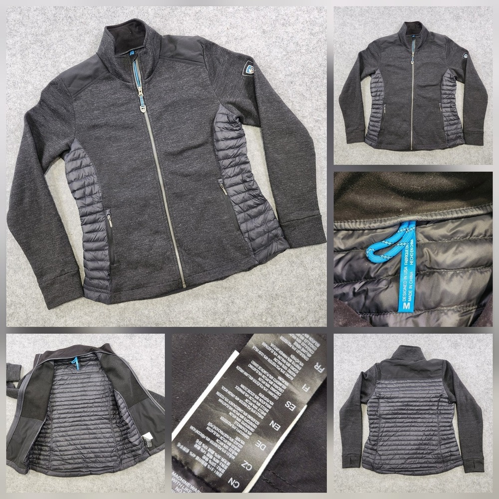 Kuhl Spyfire Puffer Jacket Womens Medium Wool Blend Full Zip Goose Down Insulate